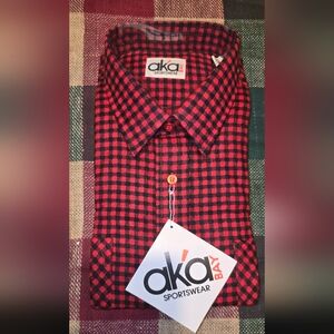 Aka Bay Red and Black Checkered Men's Shirt